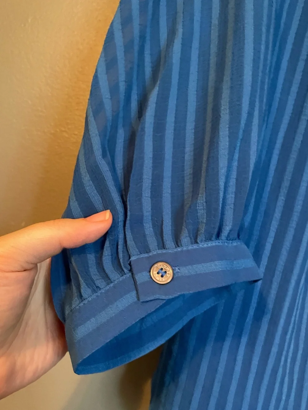 NWT Vince Camuto Sz 3X Womens Blue Striped Blouse Dress Top Shirt Ret $89! - Picture 3 of 11